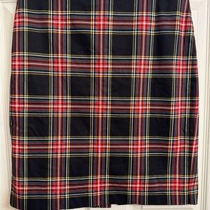 🎄 J.Crew Tartan Plaid Pencil Skirt | Holiday Colors | Size 8